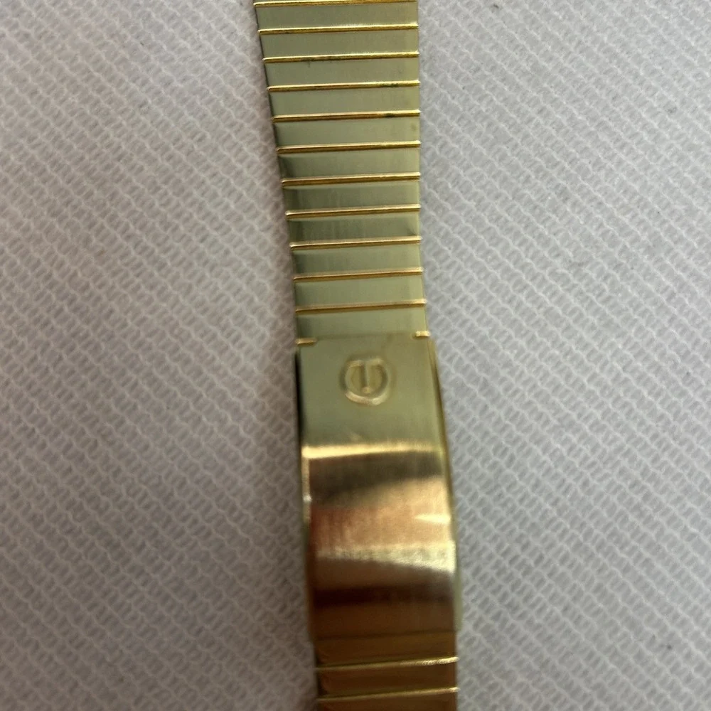 Men's Vintage Gold Tone Stainless Steel Expansion Watch Band 6 1/4 Inches